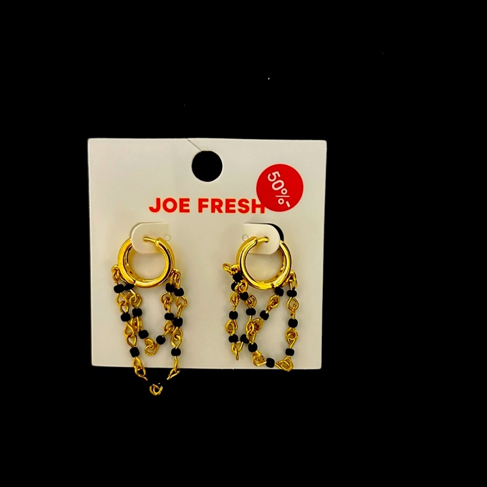 Joe Fresh Gold and Black Earrings